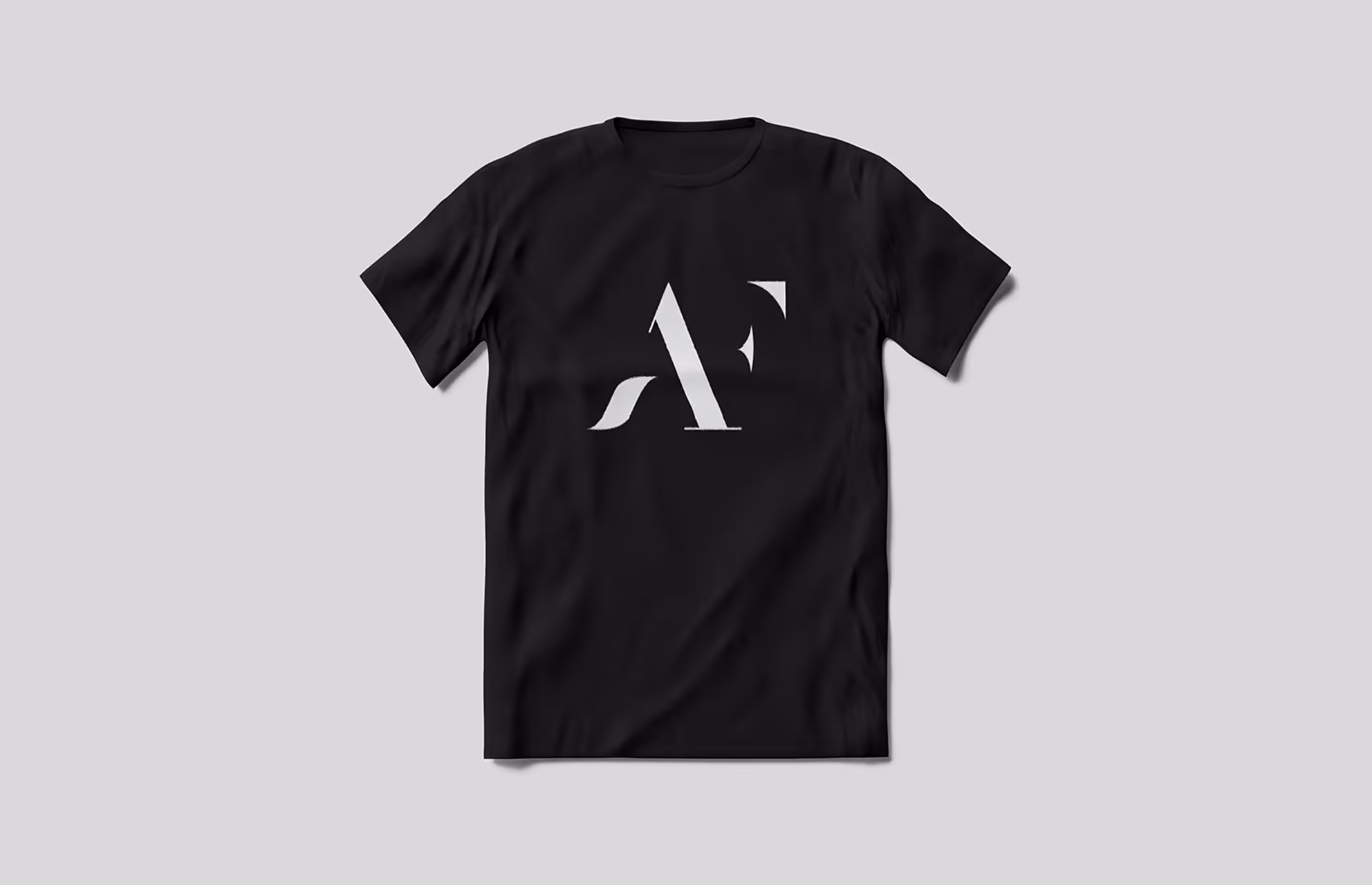 T-shirt noir avec le monogramme AF d'Asco Factory