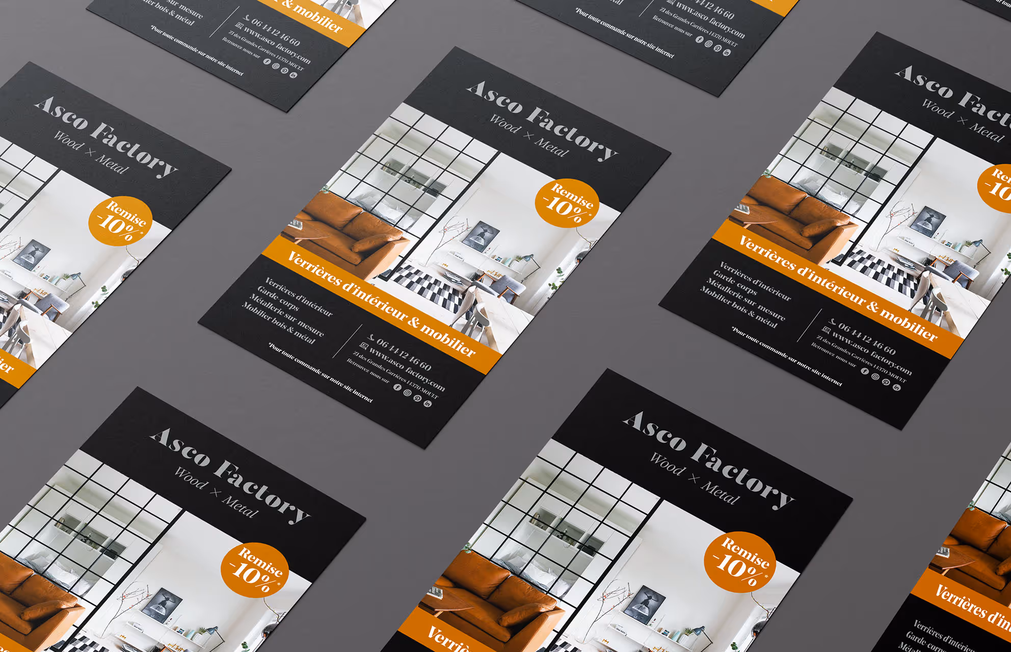 Flyers Asco Factory présentant une offre sur du mobilier d'intérieur