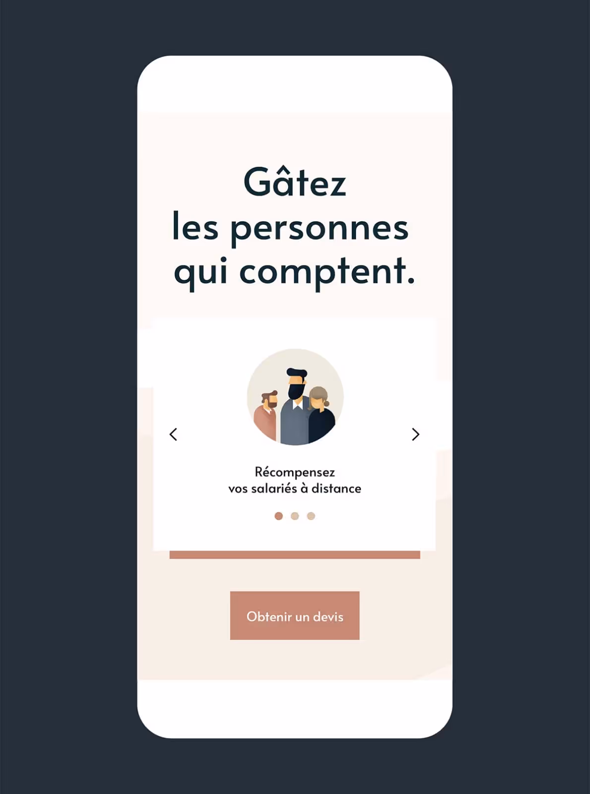 Page d'accueil mobile d'Atelierbox.fr : « Gâtez les personnes qui comptent »