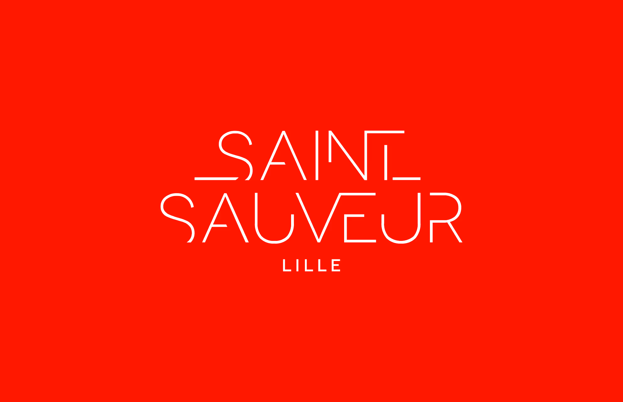 Logo Saint Sauveur Lille en blanc sur fond rouge