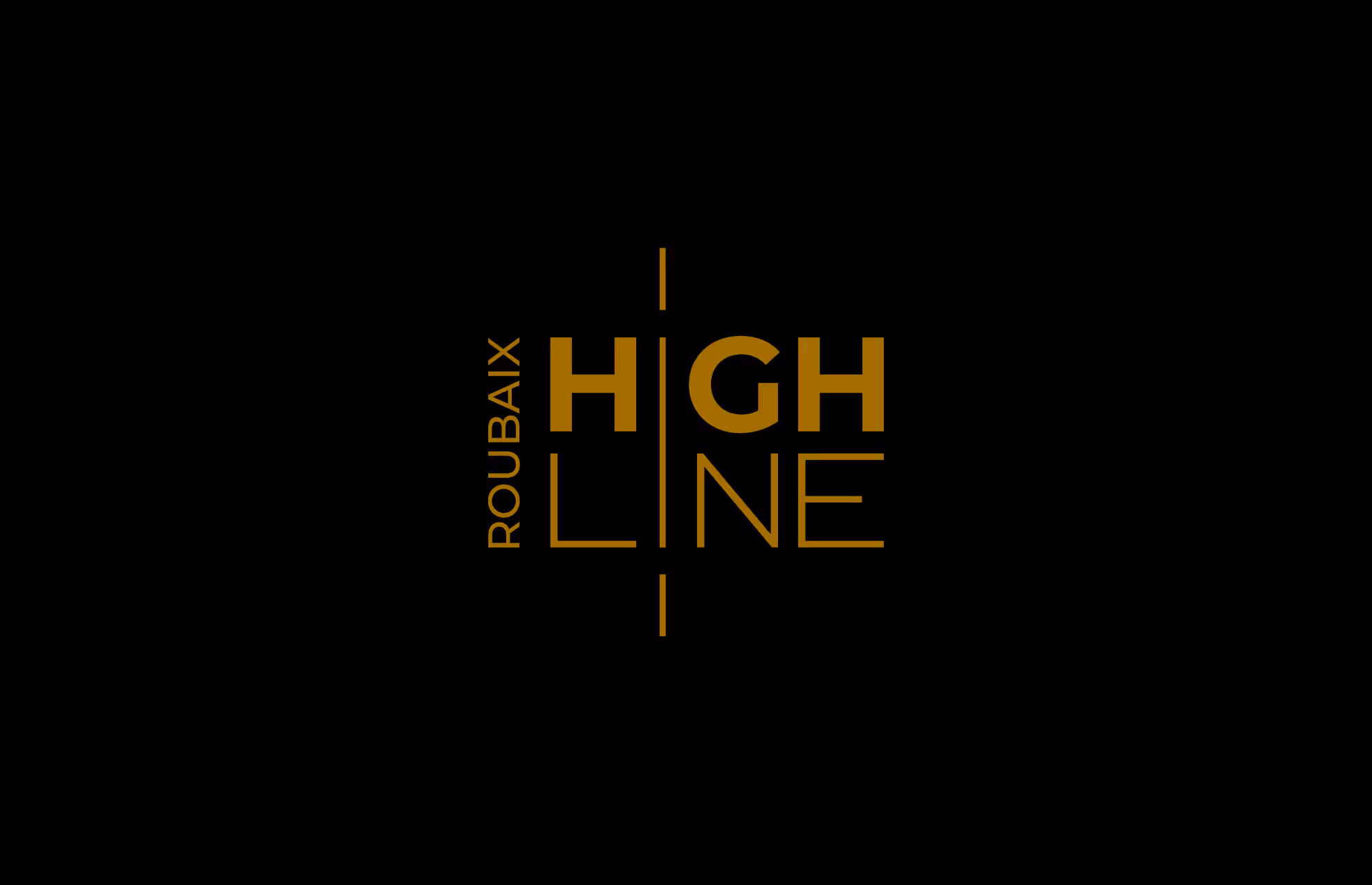Logo High Line Roubaix en doré sur fond noir