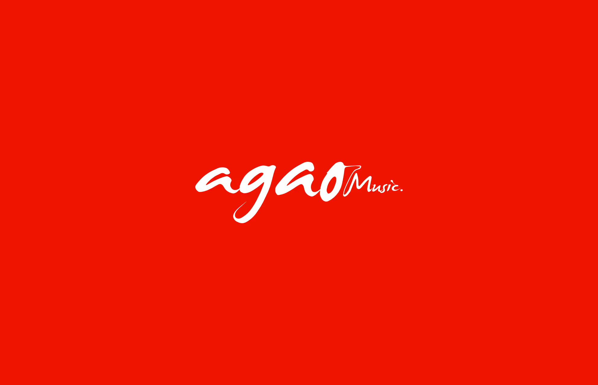 Logo Agao Music en blanc sur fond rouge