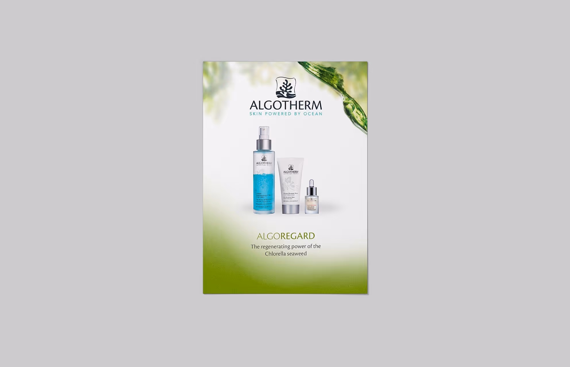 Visuel de présentation produit Algotherm sur fond vert